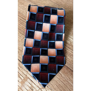 Kilburne and Finch Silk Tie Geometric Checkered